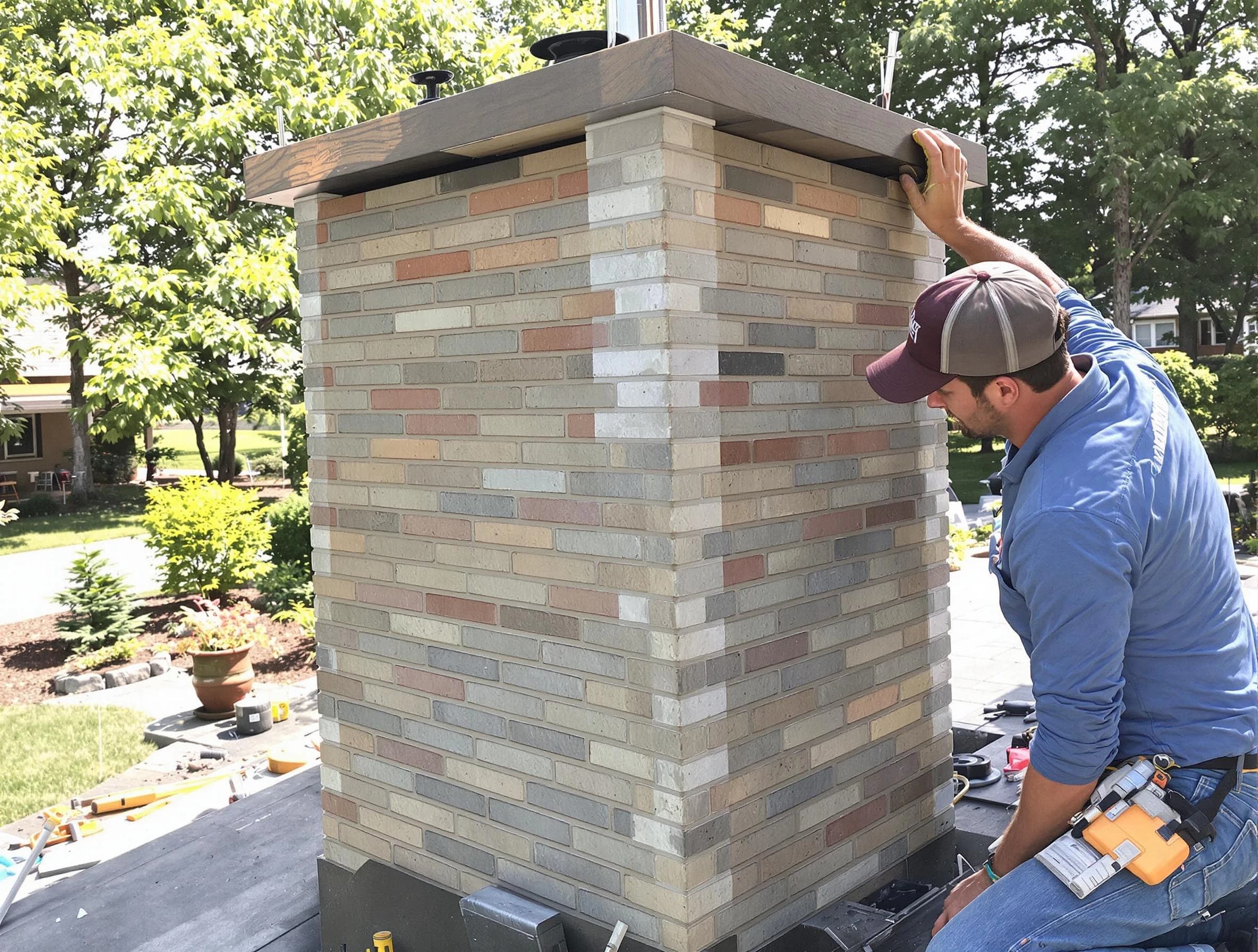 Everett Chimney Sweep completing a modern chimney remodel in Everett, MA