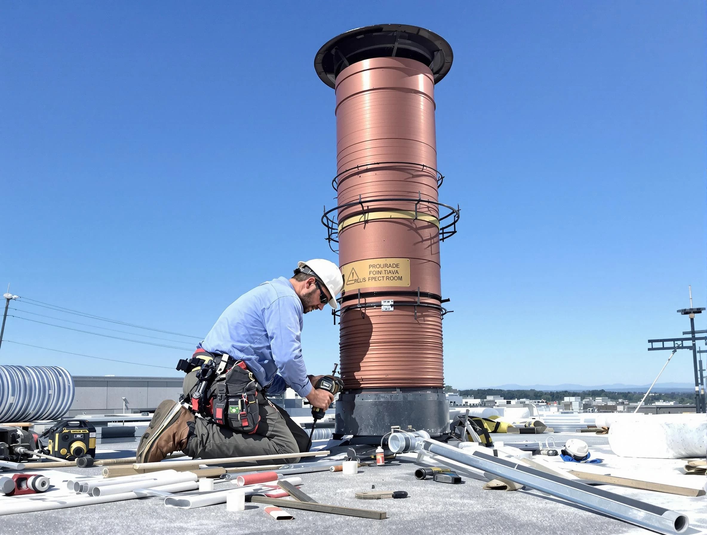 Installed chimney liner by Everett Chimney Sweep in Everett, MA