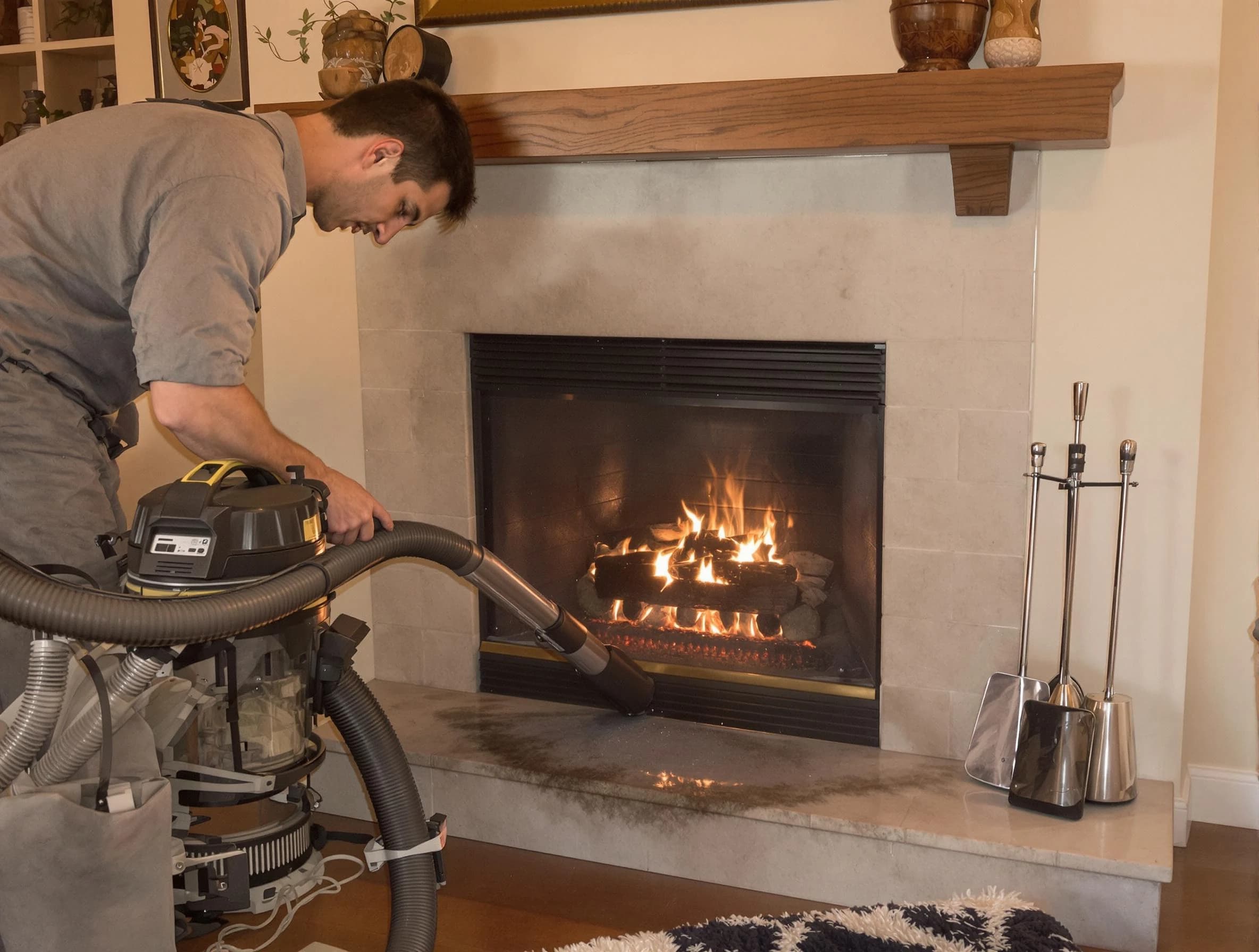 Routine fireplace upkeep by Everett Chimney Sweep in Everett, MA