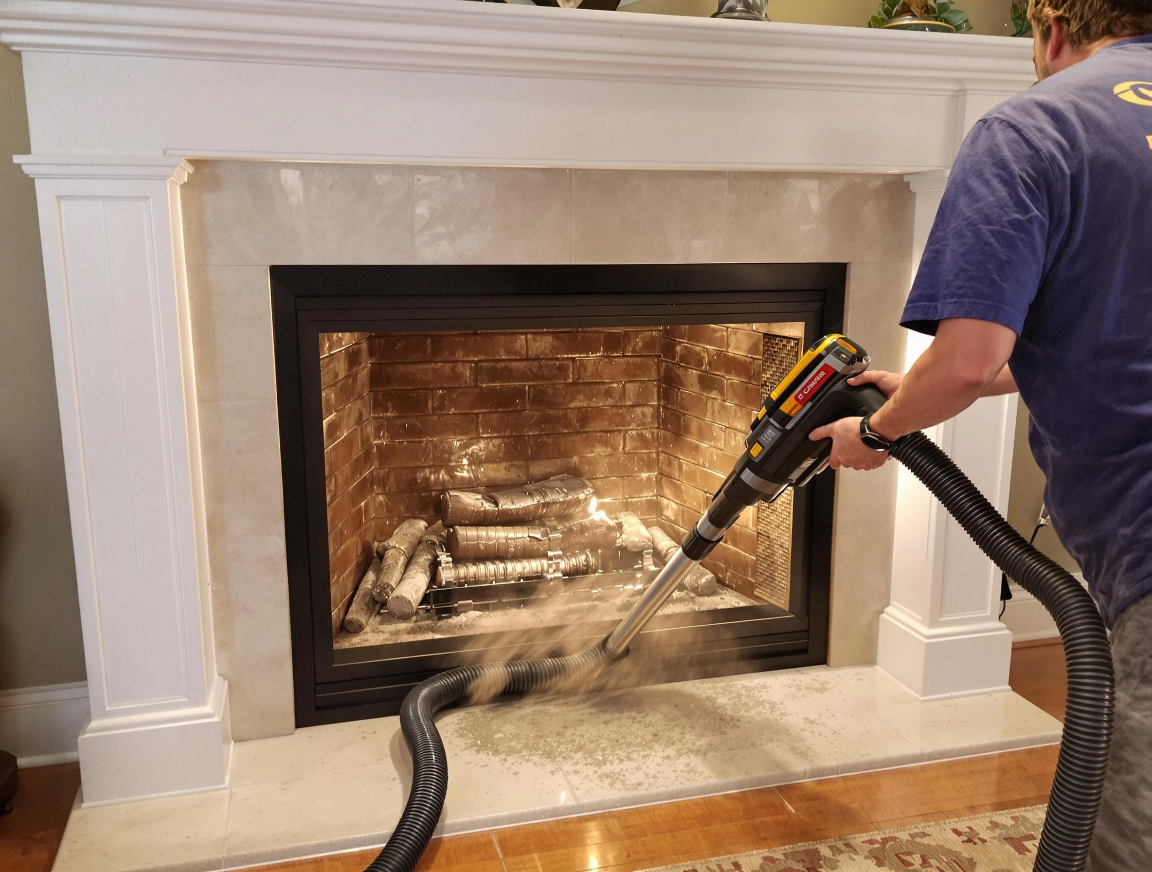 Fireplace cleaning performed by Everett Chimney Sweep in Everett, MA