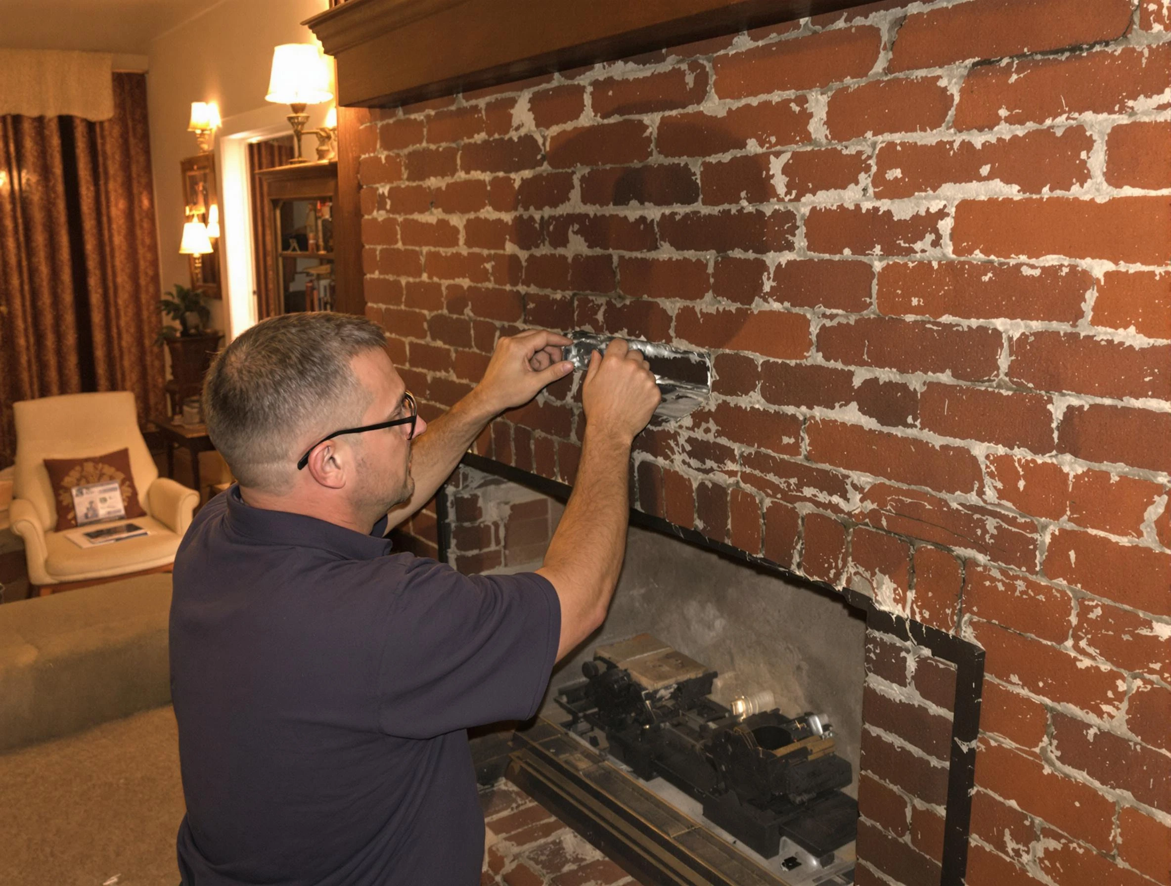 Everett Chimney Sweep expert fixing a fireplace in Everett, MA