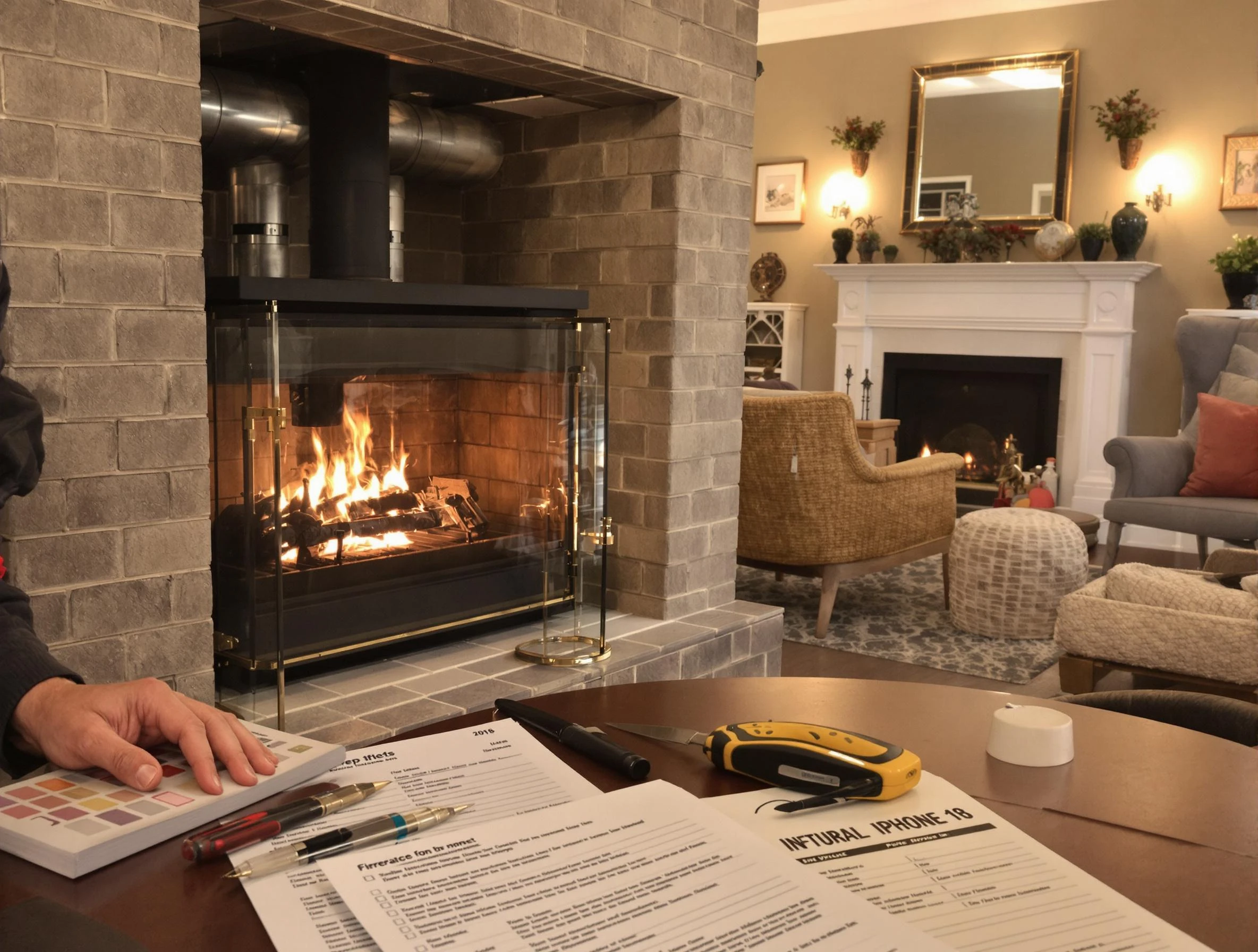 Everett Chimney Sweep verifying fireplace safety measures in Everett, MA